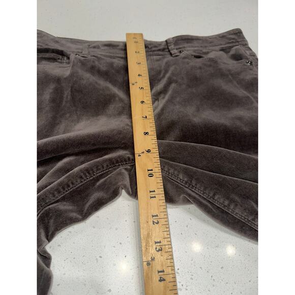 J. Jill Women’s Velvet Pants Slim Leg Ankle Taupe 10 Casual Neutral Soft - Picture 7 of 10